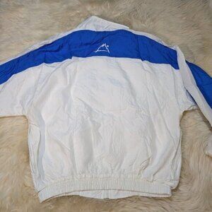 Vintage Nike White Label Branded Windbreaker Blue and White Men Size Medium